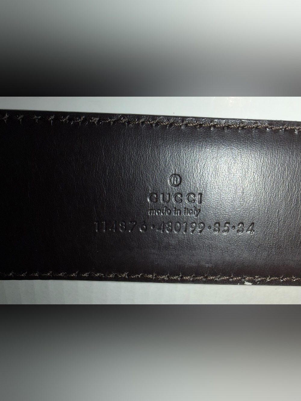 Gucci Cream Monogram Canvas Leather Interlocking G Buckle Belt 85/34 - Picture 5 of 6